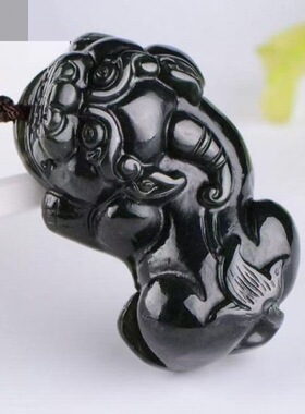 和田玉青玉霸王貔貅男女款皮丘珠宝玉石玉佩挂件