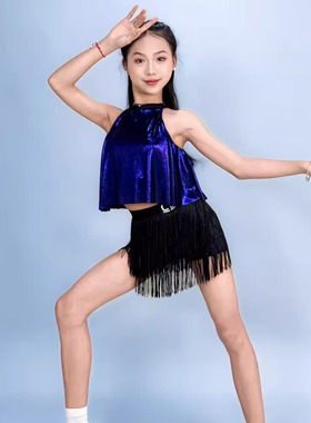 CD卡门新款上衣百搭女童拉丁练功服专业舞蹈春夏新款连体透气舒适