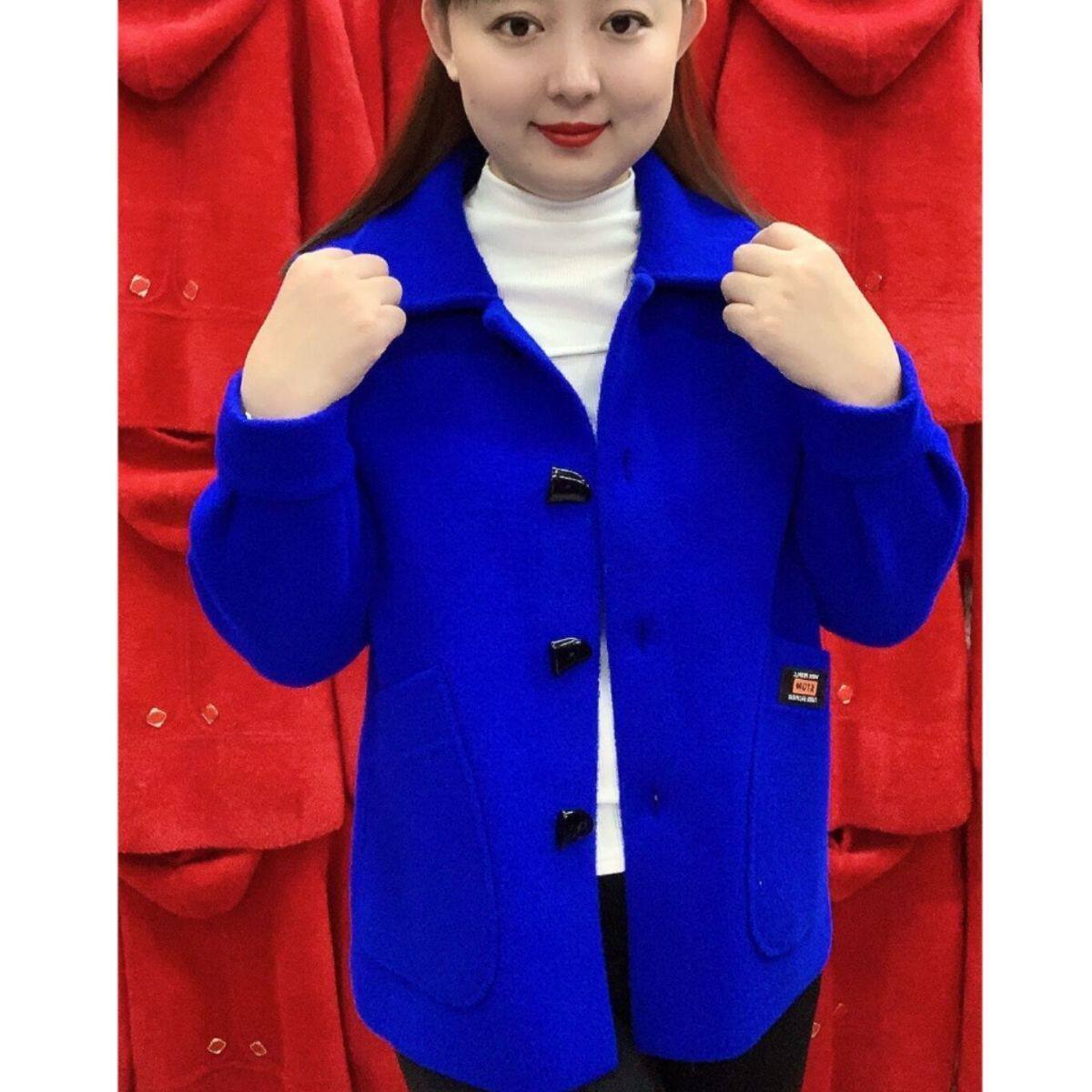 网红妈妈装纯色洋气爆款方领双面呢子女短款外搭春秋新款纯色外套属于什么档次？