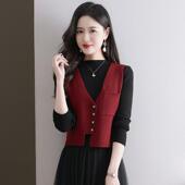 春秋针织马甲女秋冬毛衣背心马甲2024新款 配裙子叠穿坎肩短款 马夹