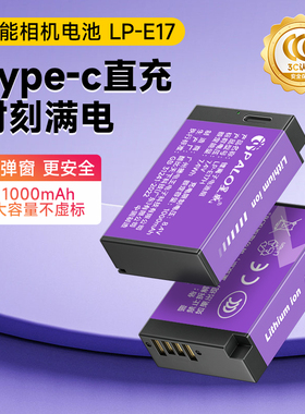 星威LP-E17相机电池Type-C直充适用佳能m6mark2 R10 RP 200D二代750D 760D 800D 850D M5 M6 M3 77D相机