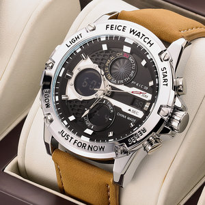 飞克勇敢之心多功能复古潮流男士手表学生品牌双芯石英表夜光防水