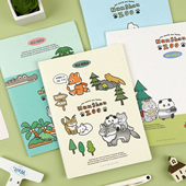 创意潮流唯美可爱清新高颜值办公学生横线笔记本文具记事本日记本子b5 车线本软面抄 南山动物园 初品官方