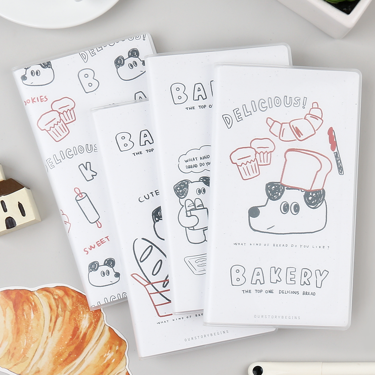 初品面包小狗口袋胶套本h5