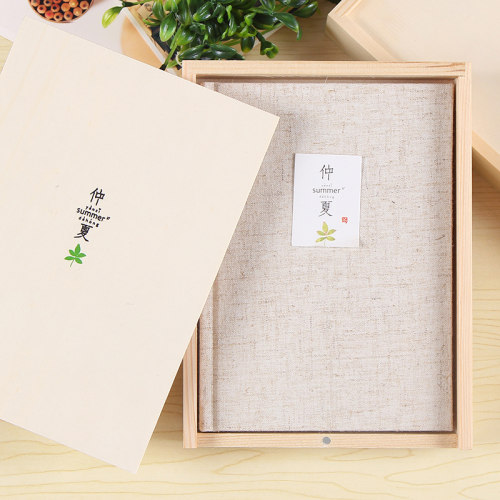 初品仲夏木盒创意唯美布面记事本