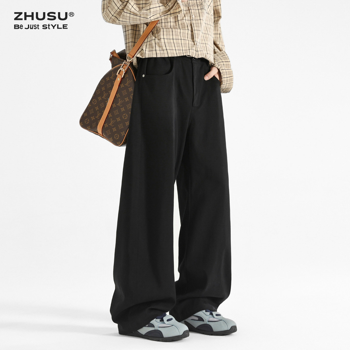 直筒裤子男款春秋新款休闲裤宽松阔腿运动裤秋季大码男生弯刀卫裤