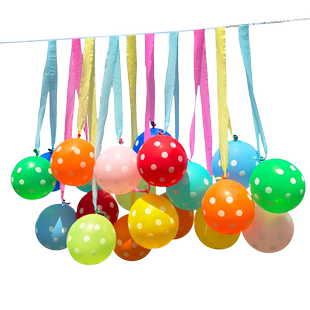 野餐气球流苏装饰彩色背景户外公园宝宝儿童生日派对场景舞台布置