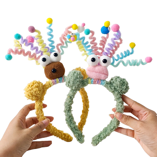 搞怪小怪兽皮洛姆发箍儿童超萌可爱头箍头饰毛绒欢乐摇摆扭扭弹簧