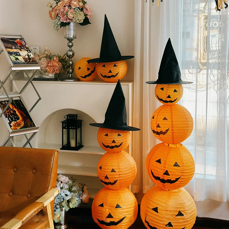 万圣节南瓜灯笼装饰品发光摆件店铺幼儿园氛围场景地布置主题道具