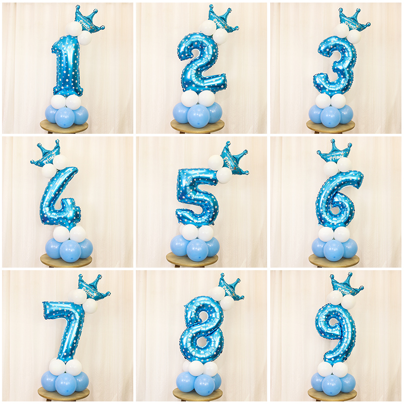 生日派对皇冠数字可爱风0-9气球