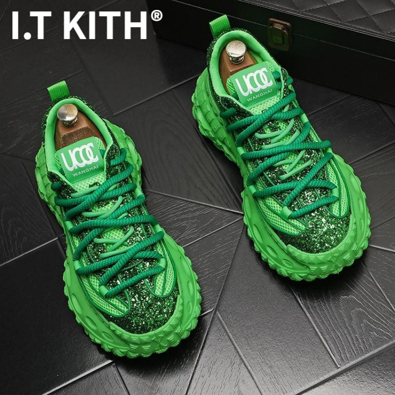 I.T KITH高级感男士低帮老爹鞋亮片休闲厚底增高休闲鞋潮流韩版男