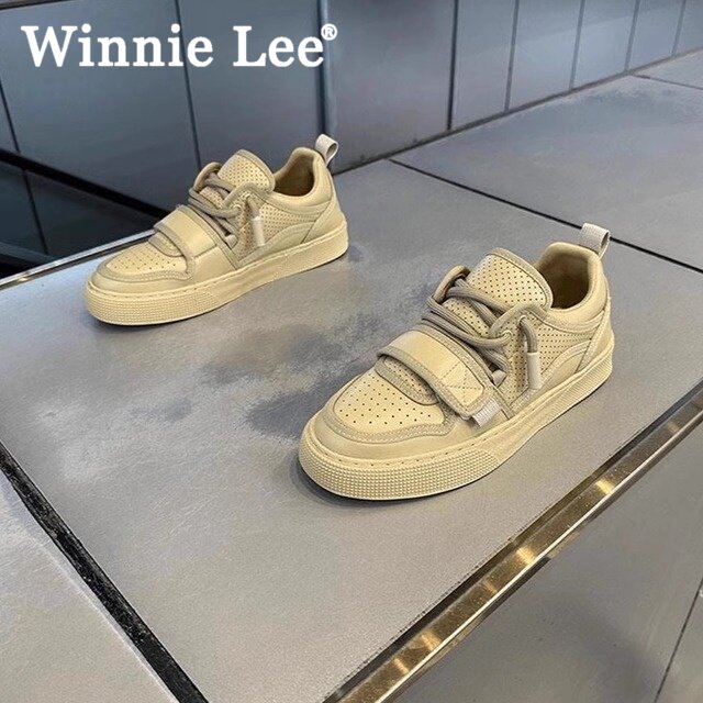 Winnie Lee小丑鞋男2025年皮鞋低帮时尚休闲鞋个性软底舒适百搭一