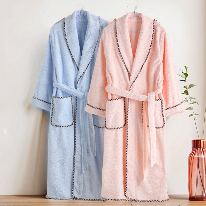 金号浴袍浴衣纯棉毛巾圈料男女式全棉秋季四季款