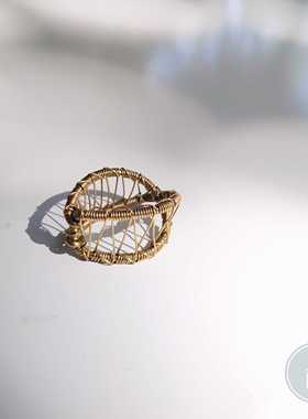 三晒定制原创设计纯黄铜手工绕线