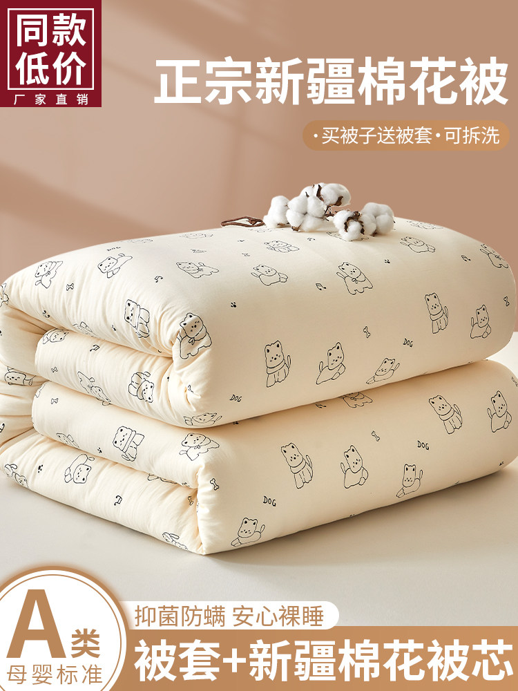 新款棉花被子冬被加厚保暖单人被芯空调被租房春秋被褥被套可拆洗,床上用品,棉花被,淘宝优惠券,粉丝福利购,淘宝优惠卷