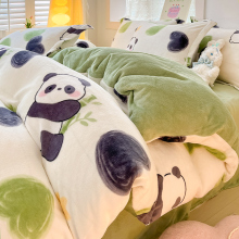 加厚冬季双面牛奶绒被套单件珊瑚法兰绒被罩加绒单人150x200毛绒3