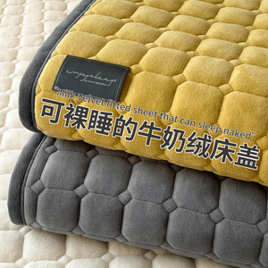 轻奢加厚牛奶绒床盖冬季夹棉加绒保暖四季通用榻榻米厚床单三件套