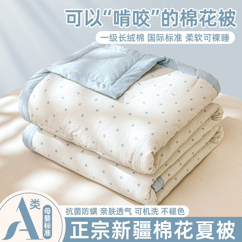 2026款新疆纯棉花全棉儿童夏凉被空调被单双人夏季薄被子被芯夏被