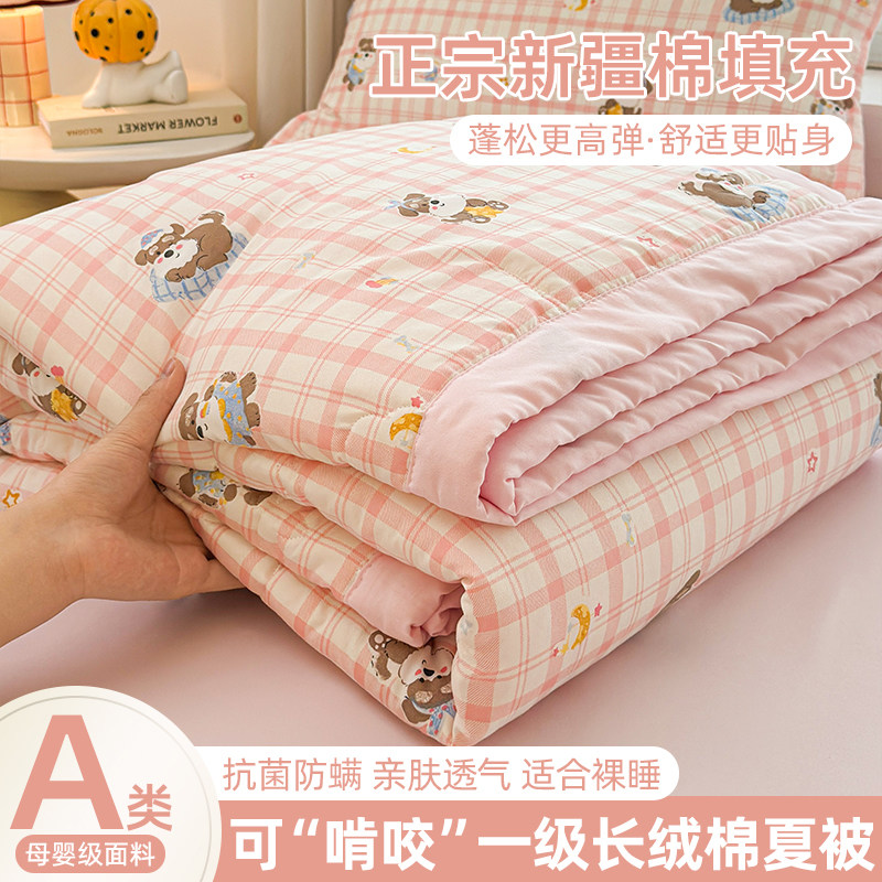 A类新疆棉花夏凉被可机洗夏被薄被子被芯学生宿舍空调被四季通用