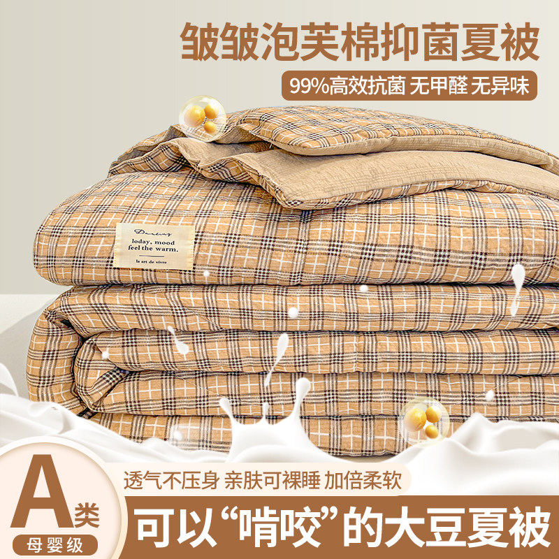 云朵泡芙棉大豆纤维被子夏被空调被单人夏凉被儿童四季通用棉被芯