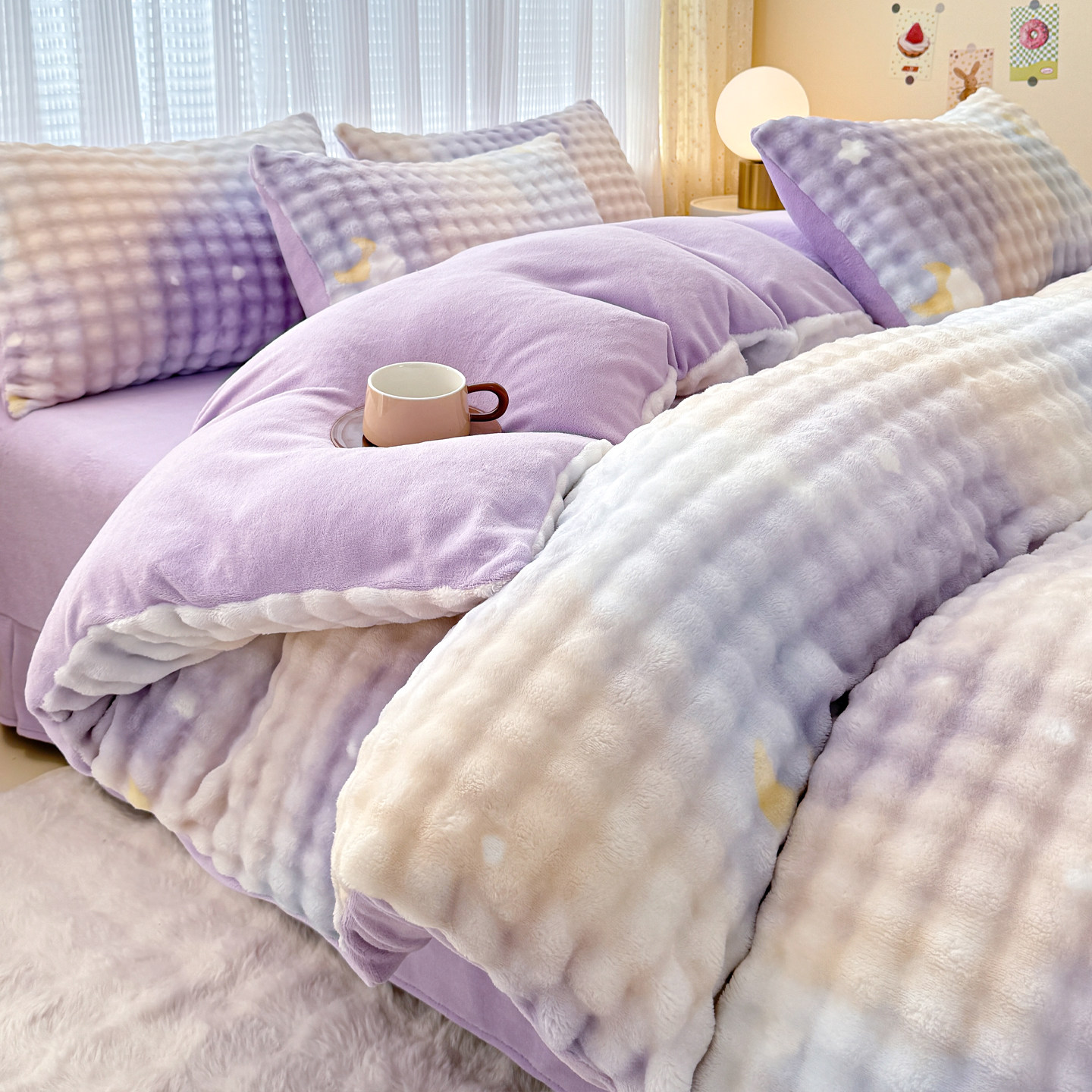 加厚牛奶绒被套单件150x200x230泡泡绒被罩珊瑚法兰绒冬季床品,床上用品,被套,淘宝优惠券,粉丝福利购,淘宝优惠卷