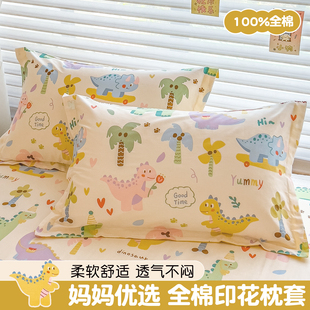 卡通儿童枕套30x50纯棉全棉枕头套一对装家用宝宝枕芯内胆套40x60