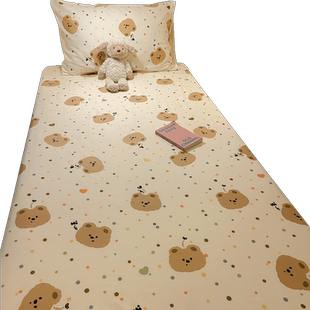 宿舍专用纯棉全棉床笠学生90x190寝室单人床单床罩薄床垫套褥子套