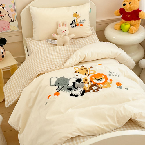 纯棉幼儿园被子三件套全棉被套