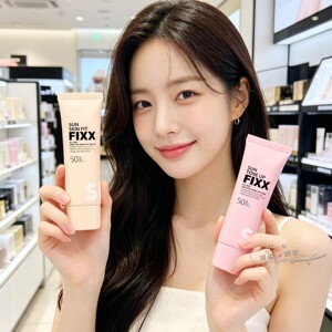 韩国FIXX防晒隔离霜二合一保湿提亮修饰肤色面部妆前乳滋养素颜霜