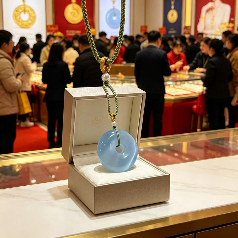 冰透紫罗兰平安扣吊坠冰蓝色多彩挂件直播门店引流地摊小商品礼品