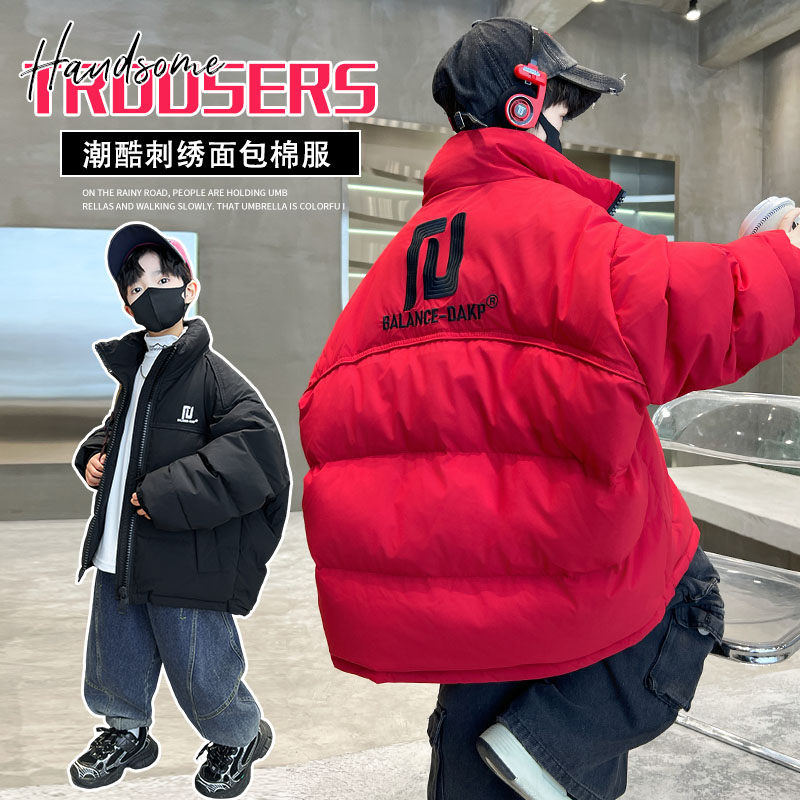 男童冬装棉衣红色冬装