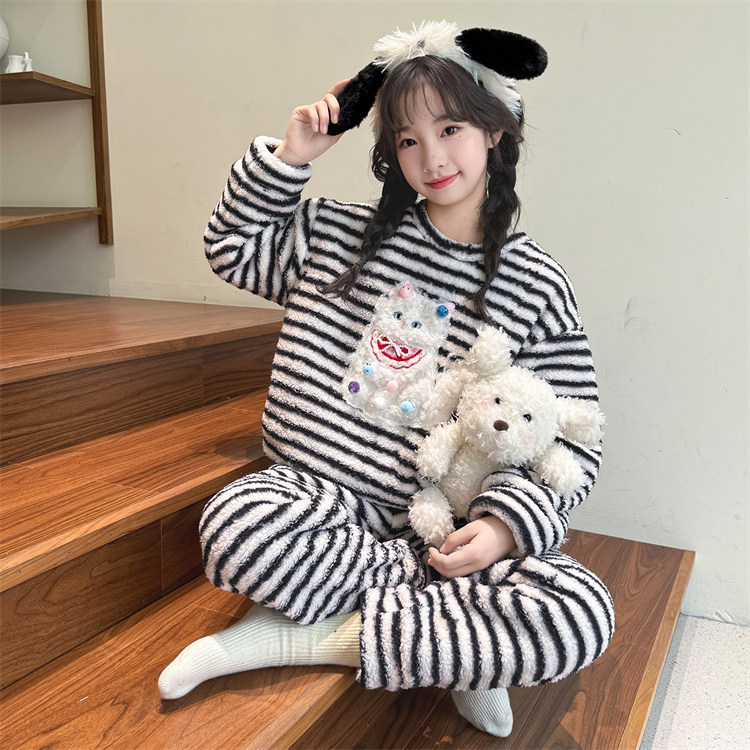 女童睡衣家居服冬季加绒