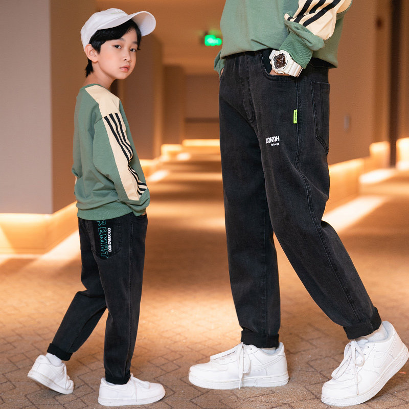 男童牛仔裤加绒冬装韩版