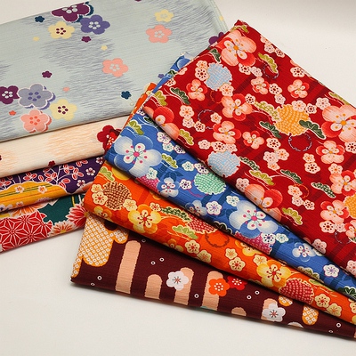 diy和风日式服装床品纯棉布料