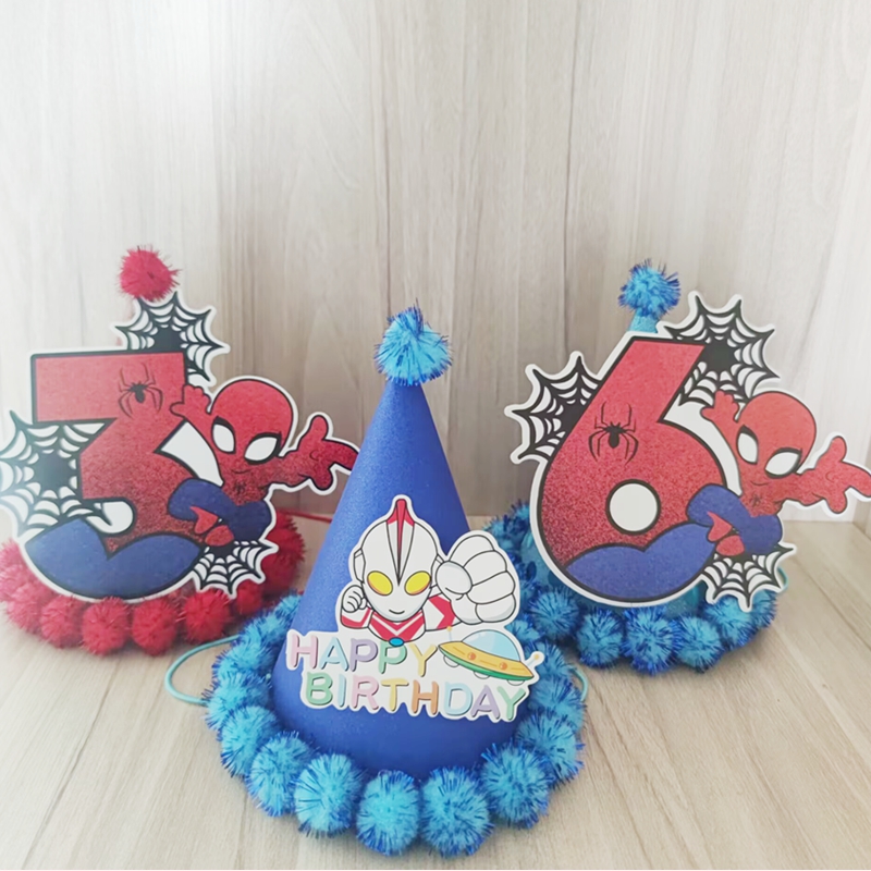 蜘蛛侠主题生日蛋糕插牌