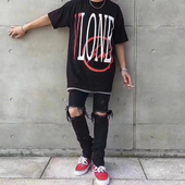 Vlone联名fragment藤原浩闪电皓月限定潮牌TEE潮流ins超火短袖 T恤