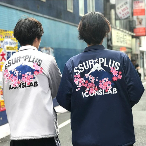 На другой стороне Chaoshe Ssur Coint Iconslab Fuji Mountain Cotton Coach Jacket Мужская и женская куртка пары