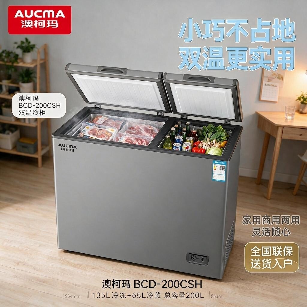 澳柯玛200/286L家用卧式卧式冷柜