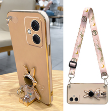 糖果兔子适用红米note12pro手机壳新款竖立支架note14斜挎可背note13带挂绳note11镜头全包turbo4防摔软硅胶
