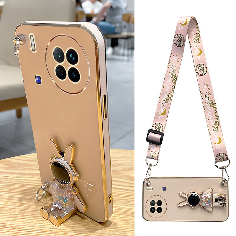 糖果兔子适用vivos16手机壳新款竖立支架s18pro女斜挎s15可背s20带挂绳s12镜头全包边s30防摔硅胶S17软壳s19
