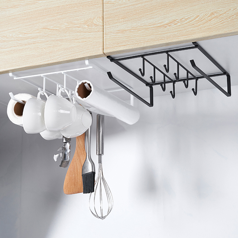 免打孔橱柜毛巾抹布多功能卷纸架