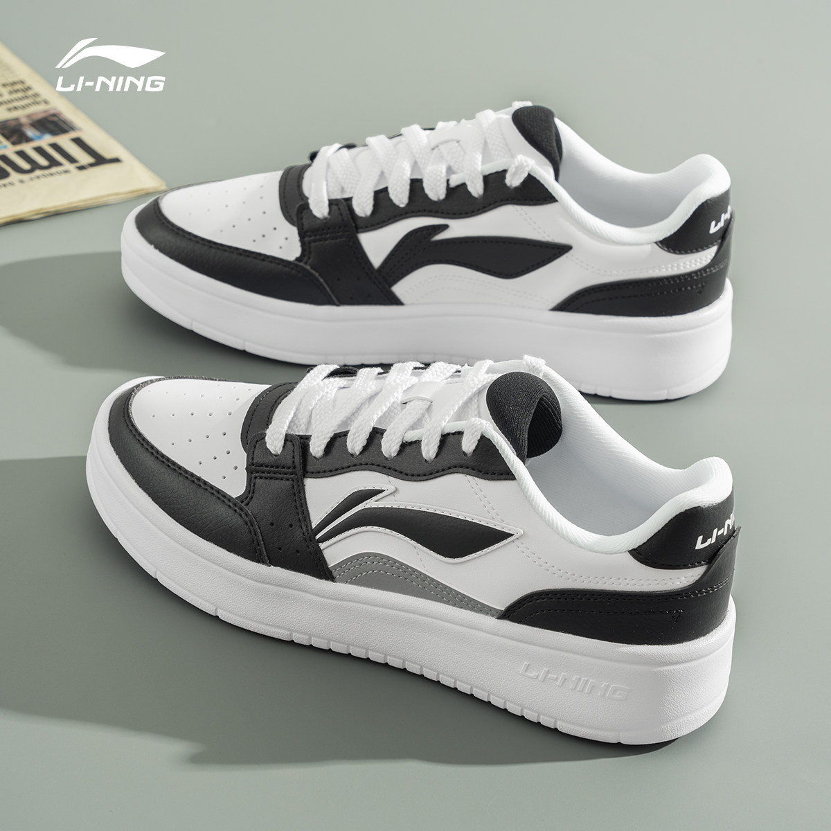 李宁板鞋男2026冬季新款黑白熊猫休闲鞋低帮透气潮流时尚运动鞋,运动鞋new,板鞋,淘宝优惠券,粉丝福利购,淘宝优惠卷