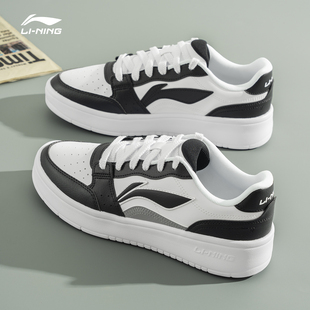 李宁板鞋男2026冬季新款黑白熊猫休闲鞋低帮透气潮流时尚运动鞋