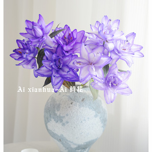 紫霞仙子重瓣香水百合鲜花花束水养花期超长节日送花家庭插花空运