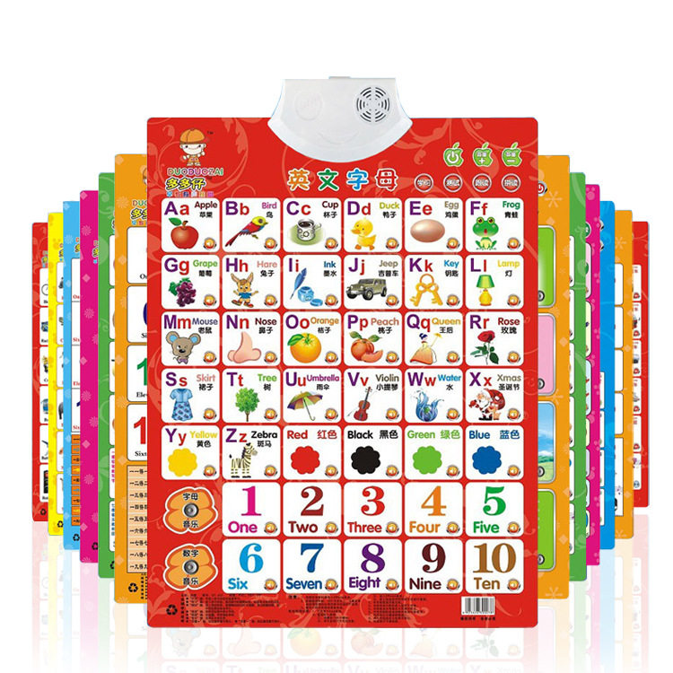 zf多多仔中英文有声挂图早教启蒙语音发声挂画儿童有声益智玩具