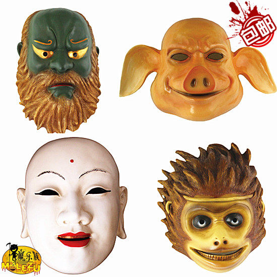 珍藏版电影主题火锅英雄面具 唐僧悟空八戒沙僧高档树脂面具男女