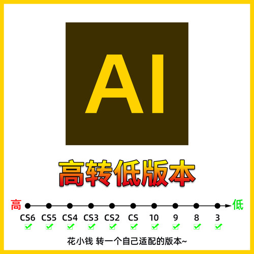 AI矢量源文件降低版本高转低服务