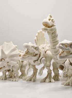 3D打印关节可动恐龙骷髅棘龙玩具桌面装饰鱼缸造景摆件创意礼物