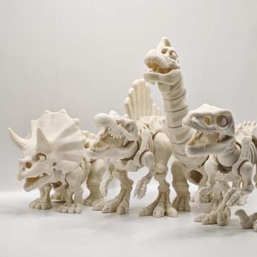 3D打印关节可动恐龙骷髅棘龙玩具桌面装饰鱼缸造景摆件创意礼物