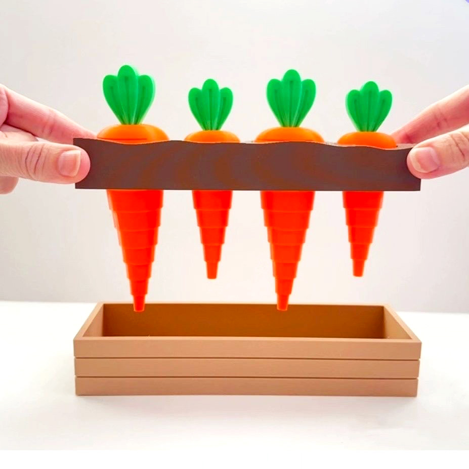 儿童礼物可伸缩解压胡萝卜创意玩具益智卡通玩具3D打印仿真种地